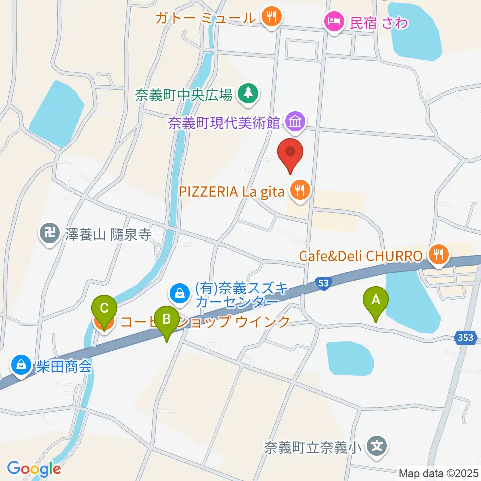 奈義町現代美術館（NagiMOCA）周辺のカフェ一覧地図