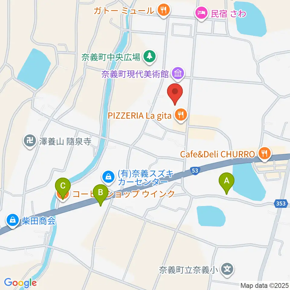 奈義町現代美術館（NagiMOCA）周辺のカフェ一覧地図
