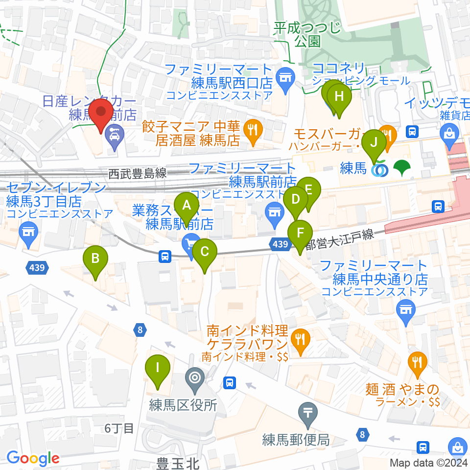 スタジオクレフ周辺のカフェ一覧地図