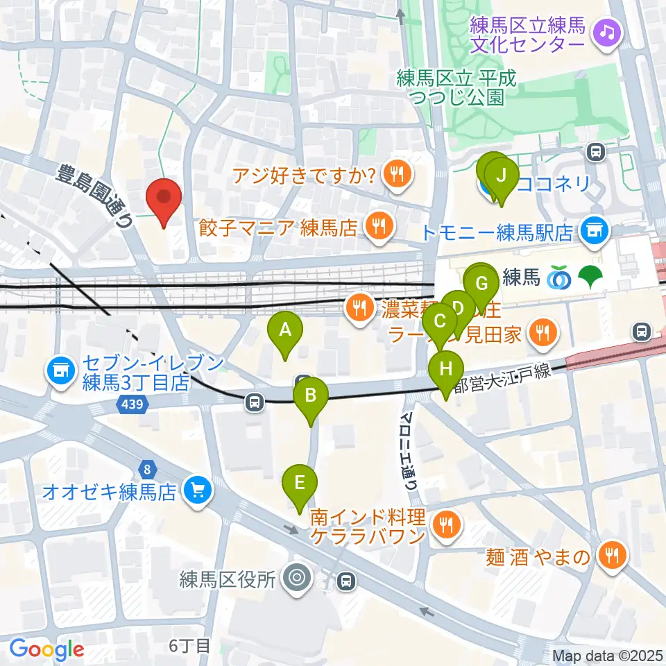 スタジオクレフ周辺のカフェ一覧地図