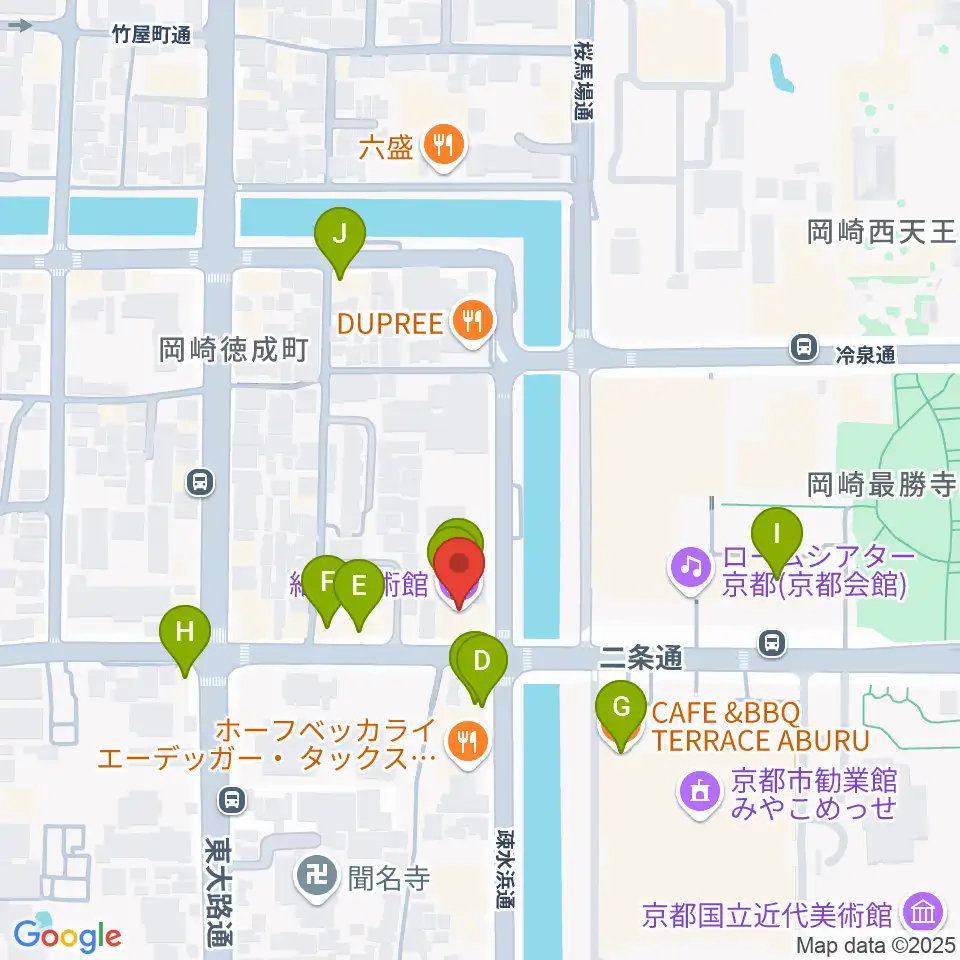 細見美術館周辺のカフェ一覧地図