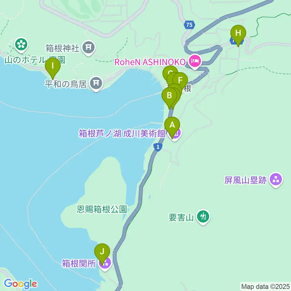成川美術館周辺のカフェ一覧地図