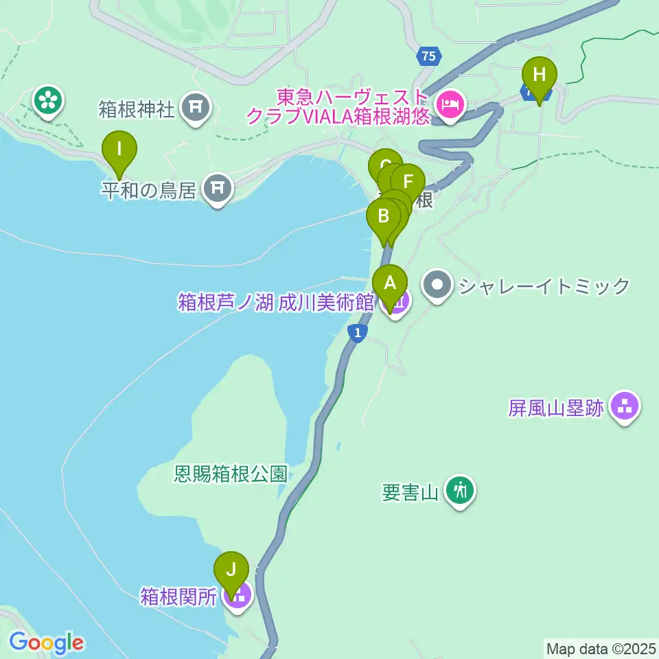 成川美術館周辺のカフェ一覧地図