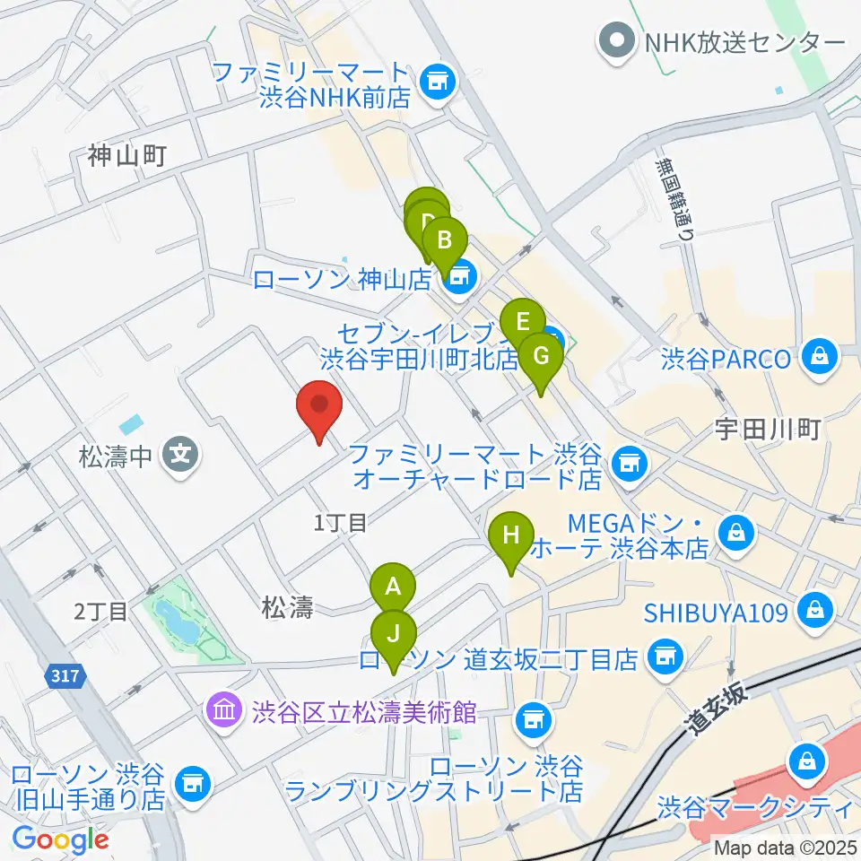戸栗美術館周辺のカフェ一覧地図