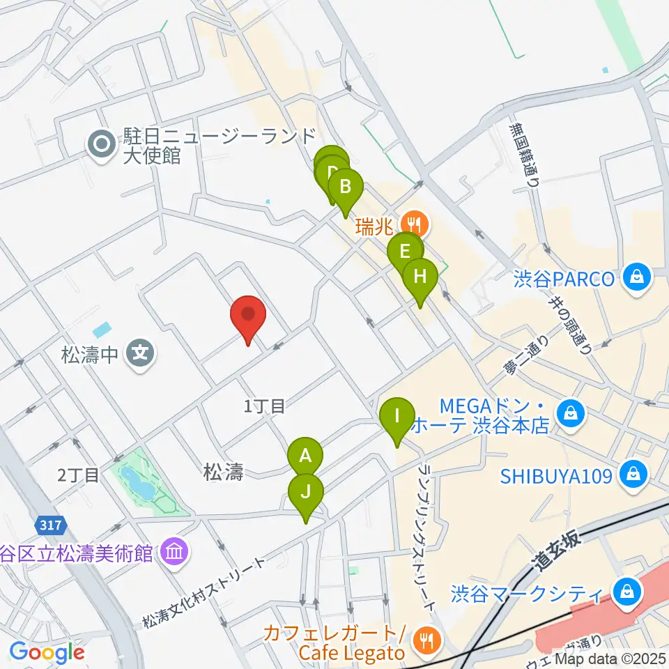 戸栗美術館周辺のカフェ一覧地図