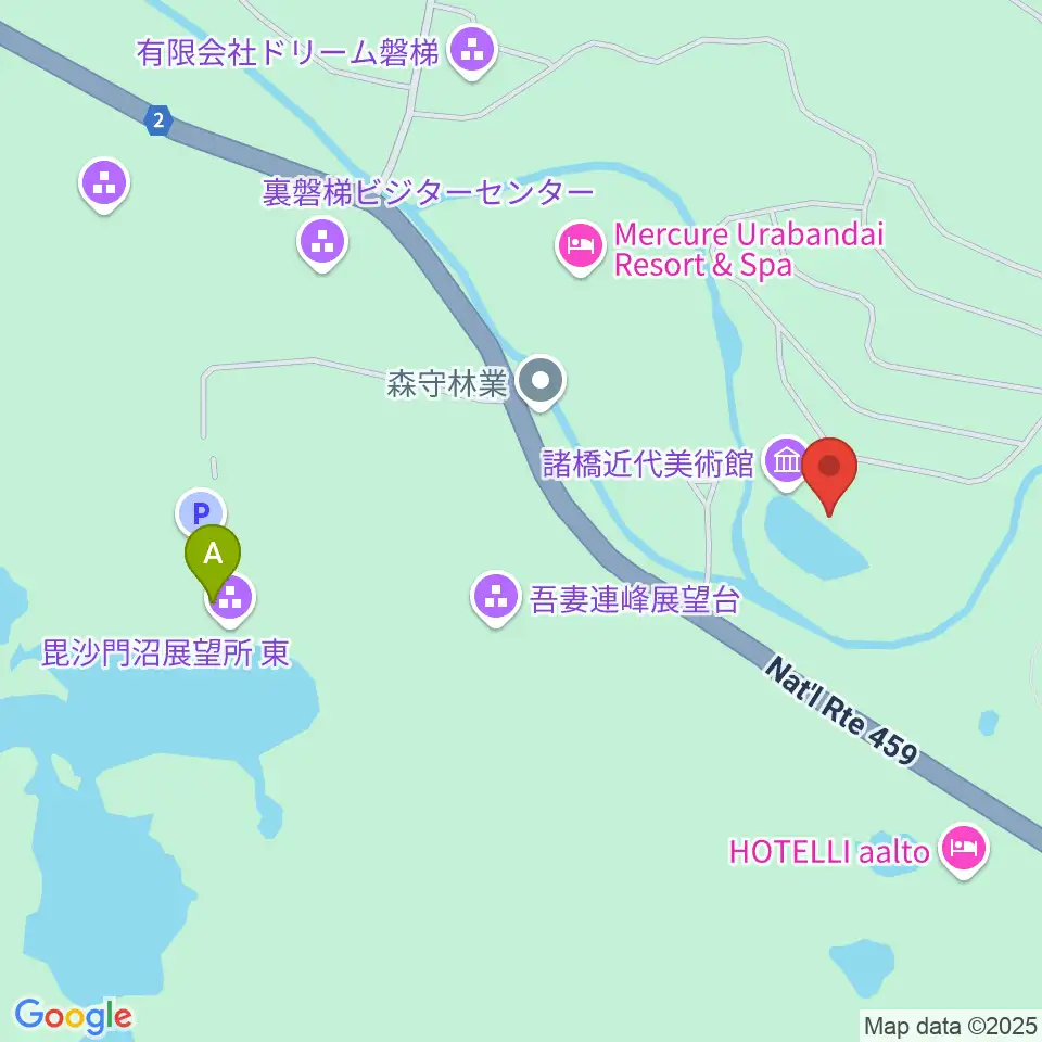 諸橋近代美術館周辺のカフェ一覧地図