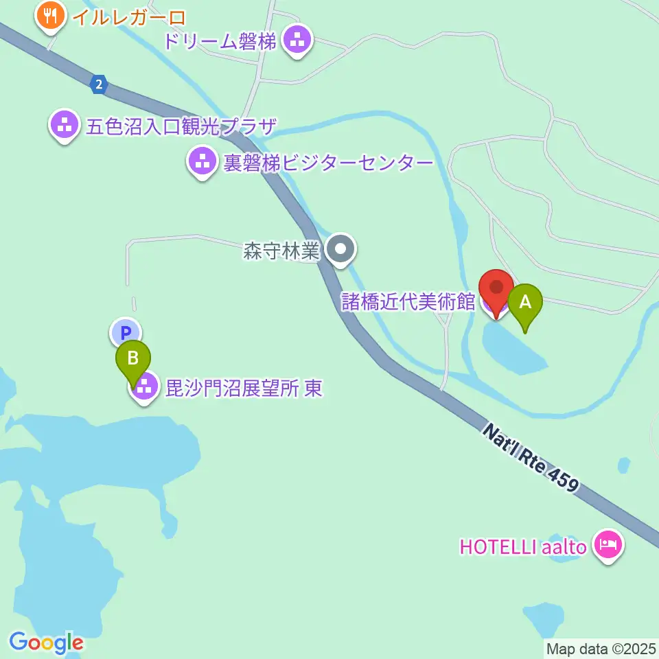 諸橋近代美術館周辺のカフェ一覧地図