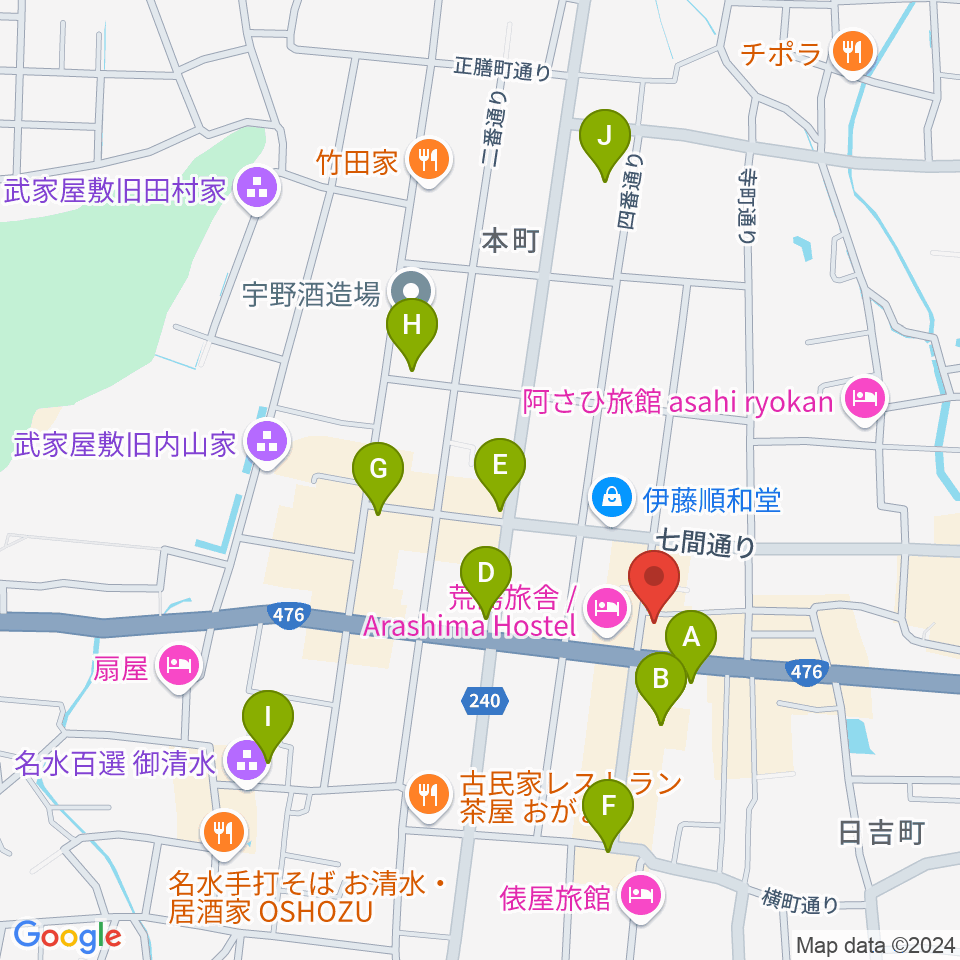 COCONO アートプレイス周辺のカフェ一覧地図