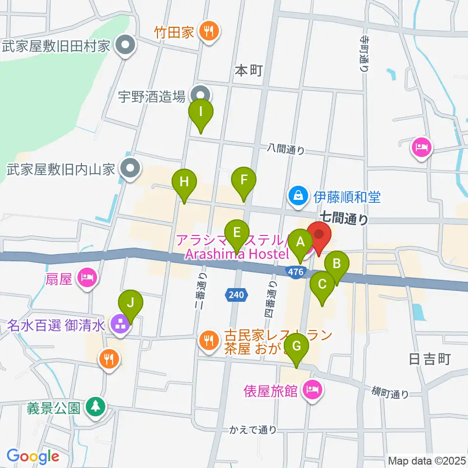 COCONO アートプレイス周辺のカフェ一覧地図