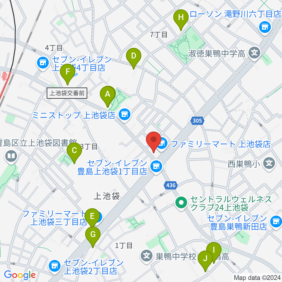 池袋STUDIO Dede周辺のカフェ一覧地図