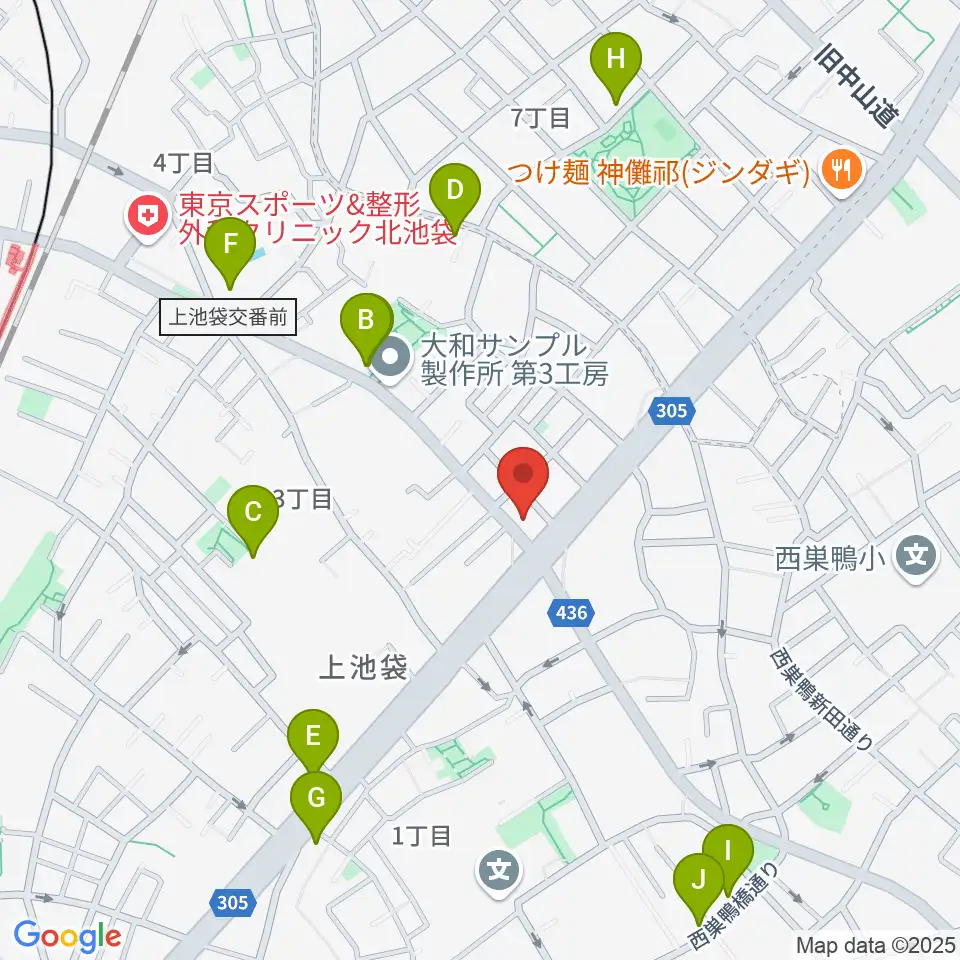 池袋STUDIO Dede周辺のカフェ一覧地図
