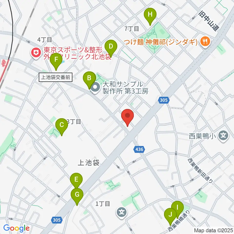 池袋STUDIO Dede周辺のカフェ一覧地図