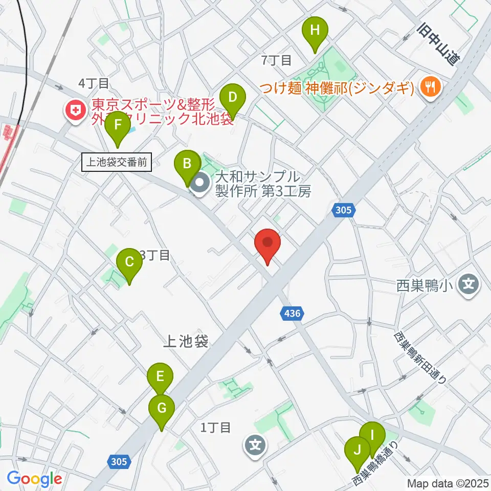 池袋STUDIO Dede周辺のカフェ一覧地図