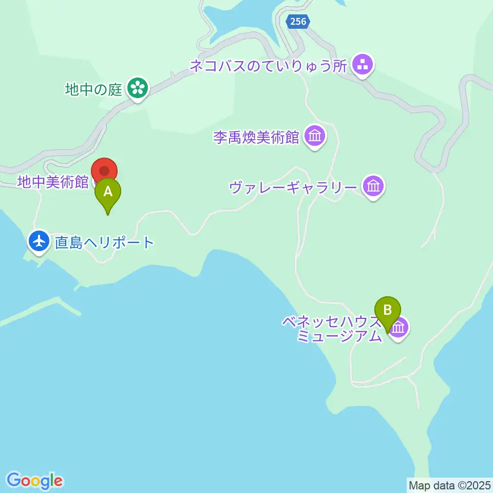 直島・地中美術館周辺のカフェ一覧地図