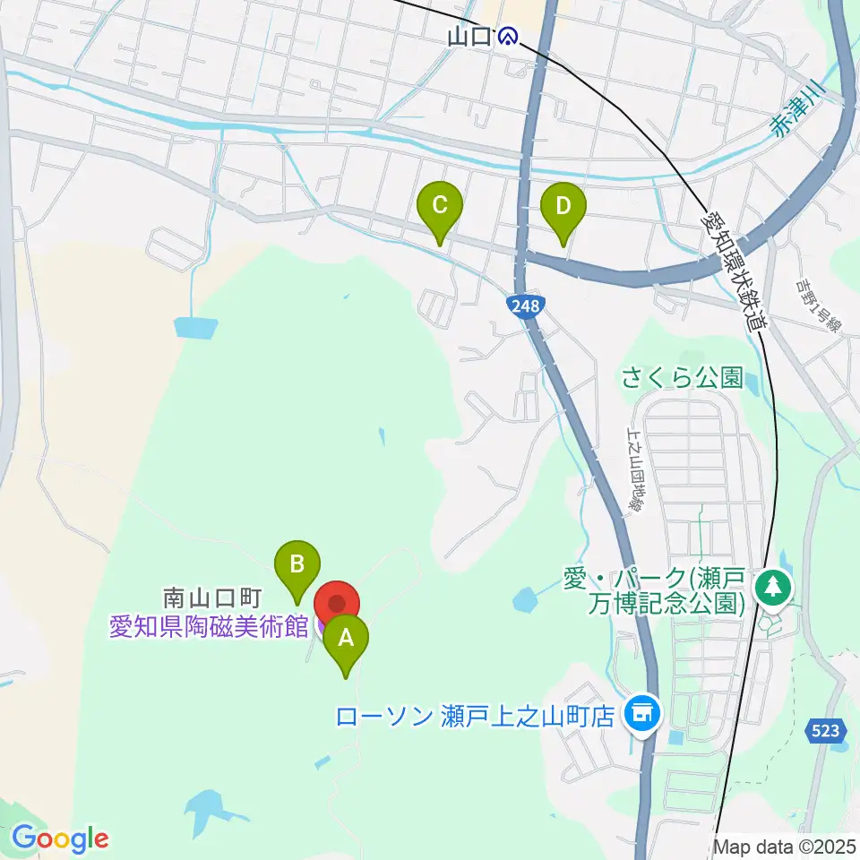 愛知県陶磁美術館周辺のカフェ一覧地図