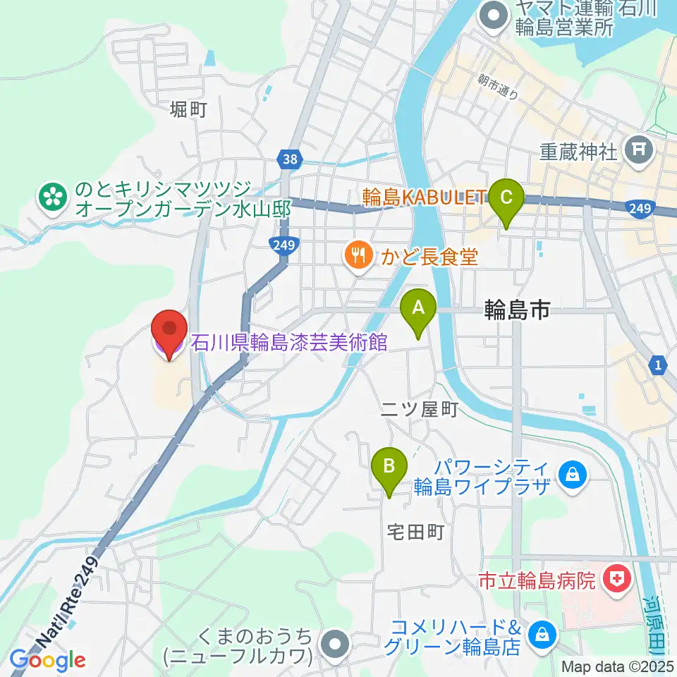 石川県輪島漆芸美術館周辺のカフェ一覧地図