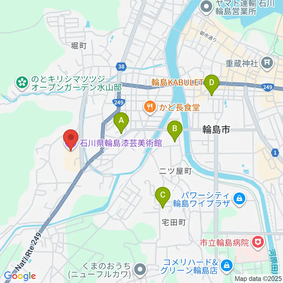 石川県輪島漆芸美術館周辺のカフェ一覧地図
