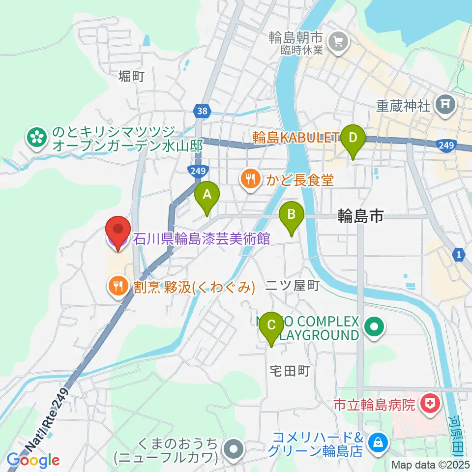 石川県輪島漆芸美術館周辺のカフェ一覧地図