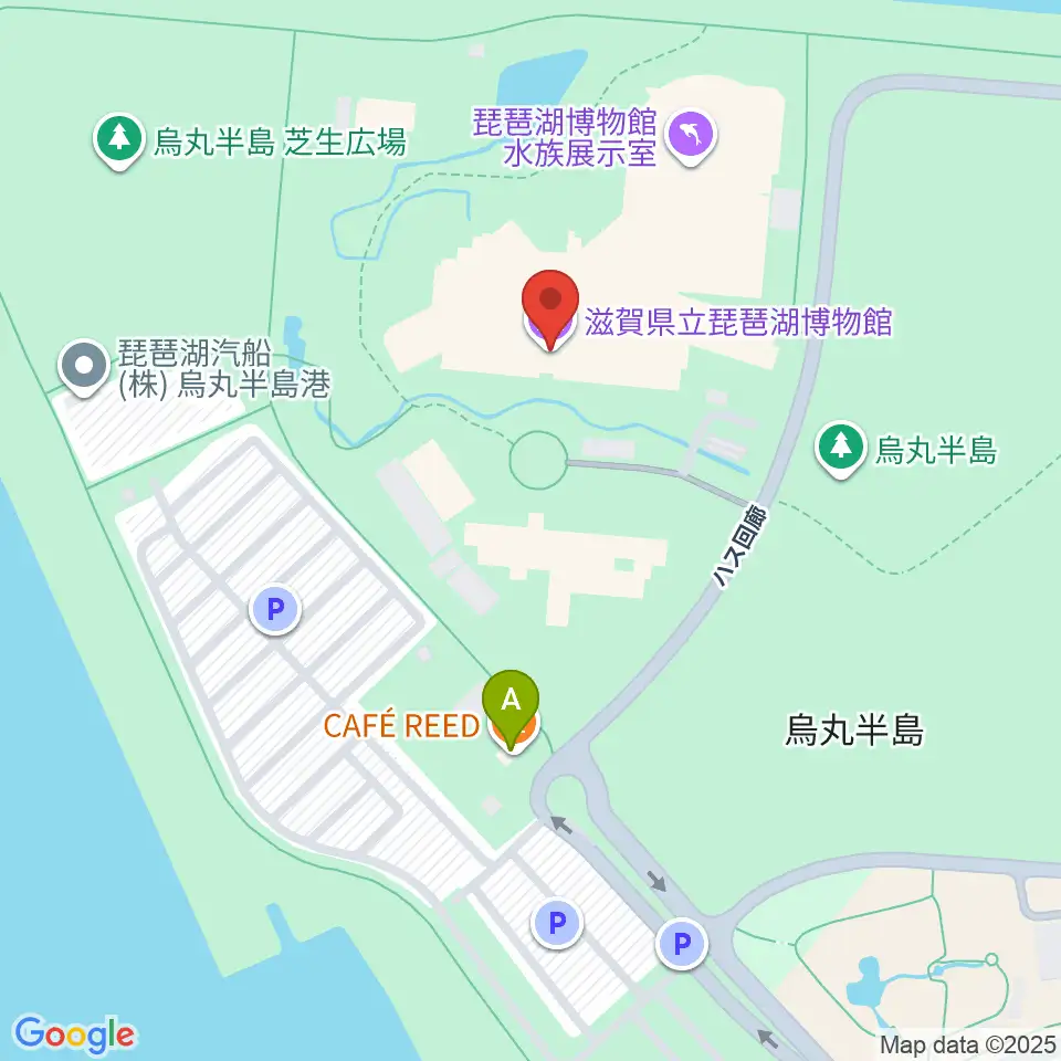 滋賀県立琵琶湖博物館周辺のカフェ一覧地図