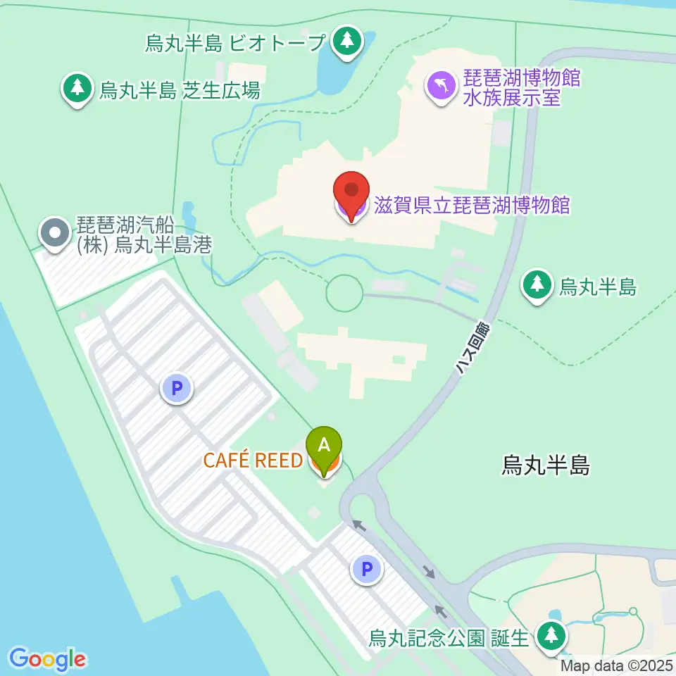 滋賀県立琵琶湖博物館周辺のカフェ一覧地図