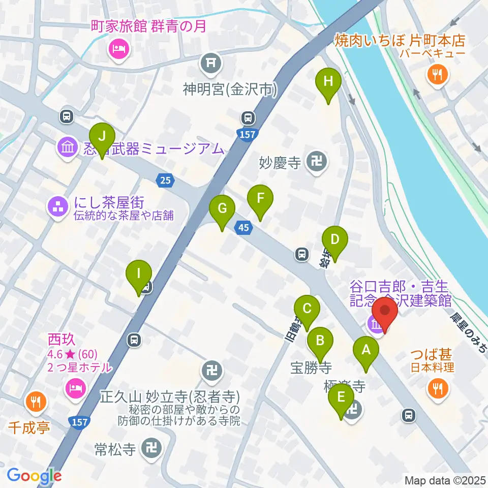 谷口吉郎・吉生記念金沢建築館周辺のカフェ一覧地図