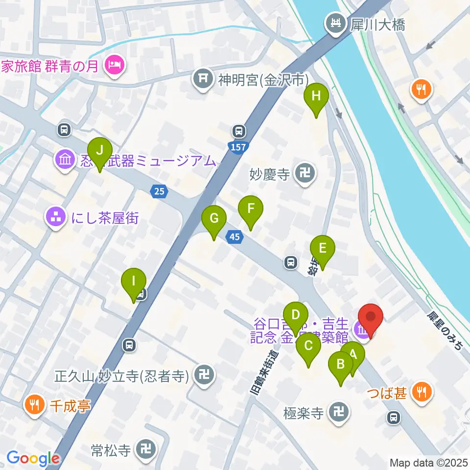 谷口吉郎・吉生記念金沢建築館周辺のカフェ一覧地図