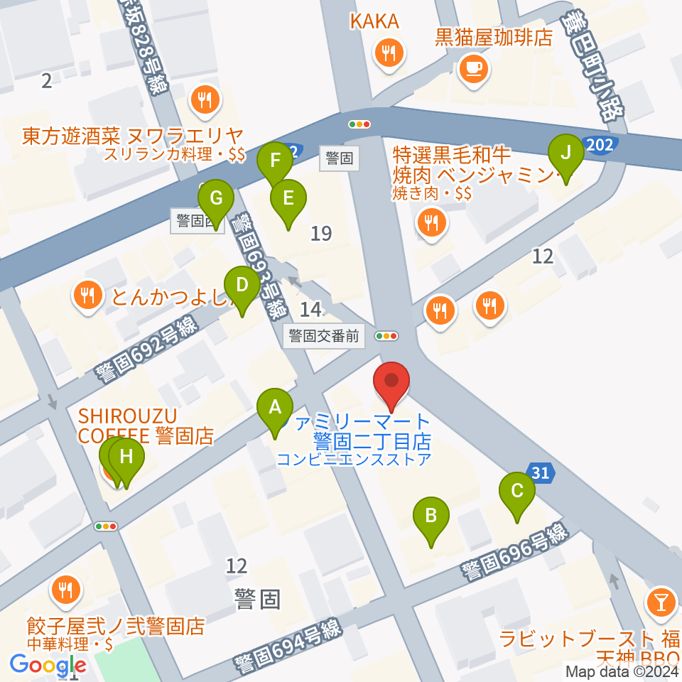 ピアノサロンKEGO周辺のカフェ一覧地図