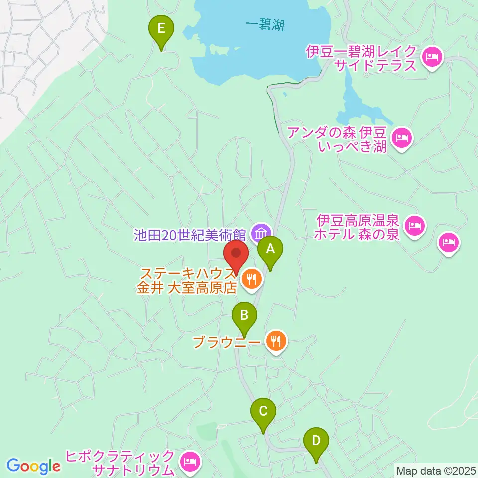 池田20世紀美術館 周辺のカフェ一覧地図