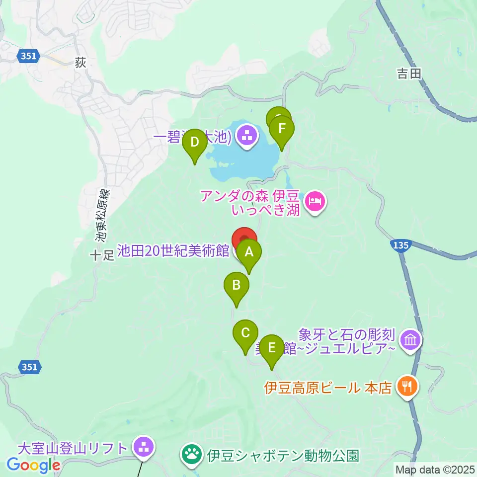 池田20世紀美術館周辺のカフェ一覧地図