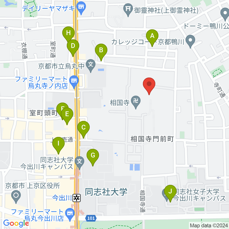 承天閣美術館周辺のカフェ一覧地図