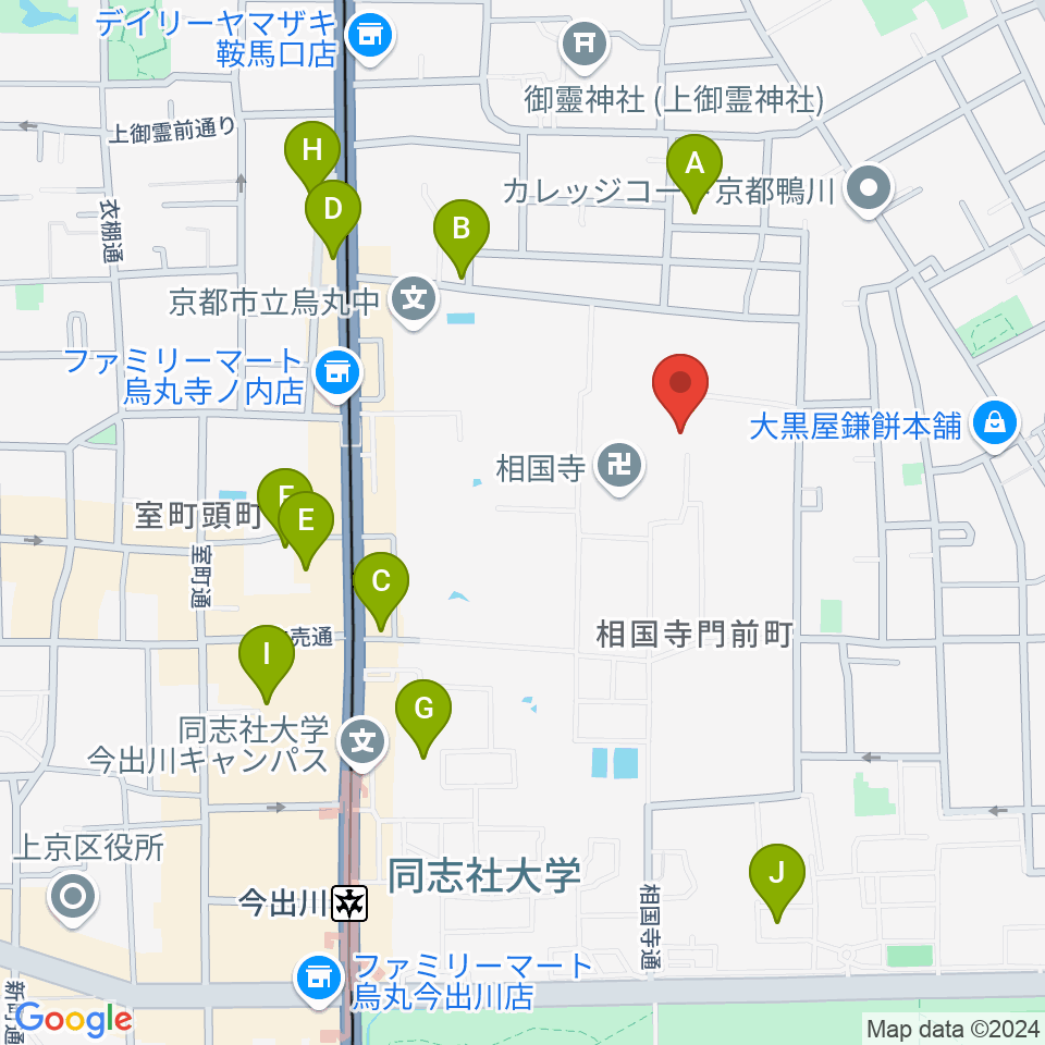 承天閣美術館周辺のカフェ一覧地図