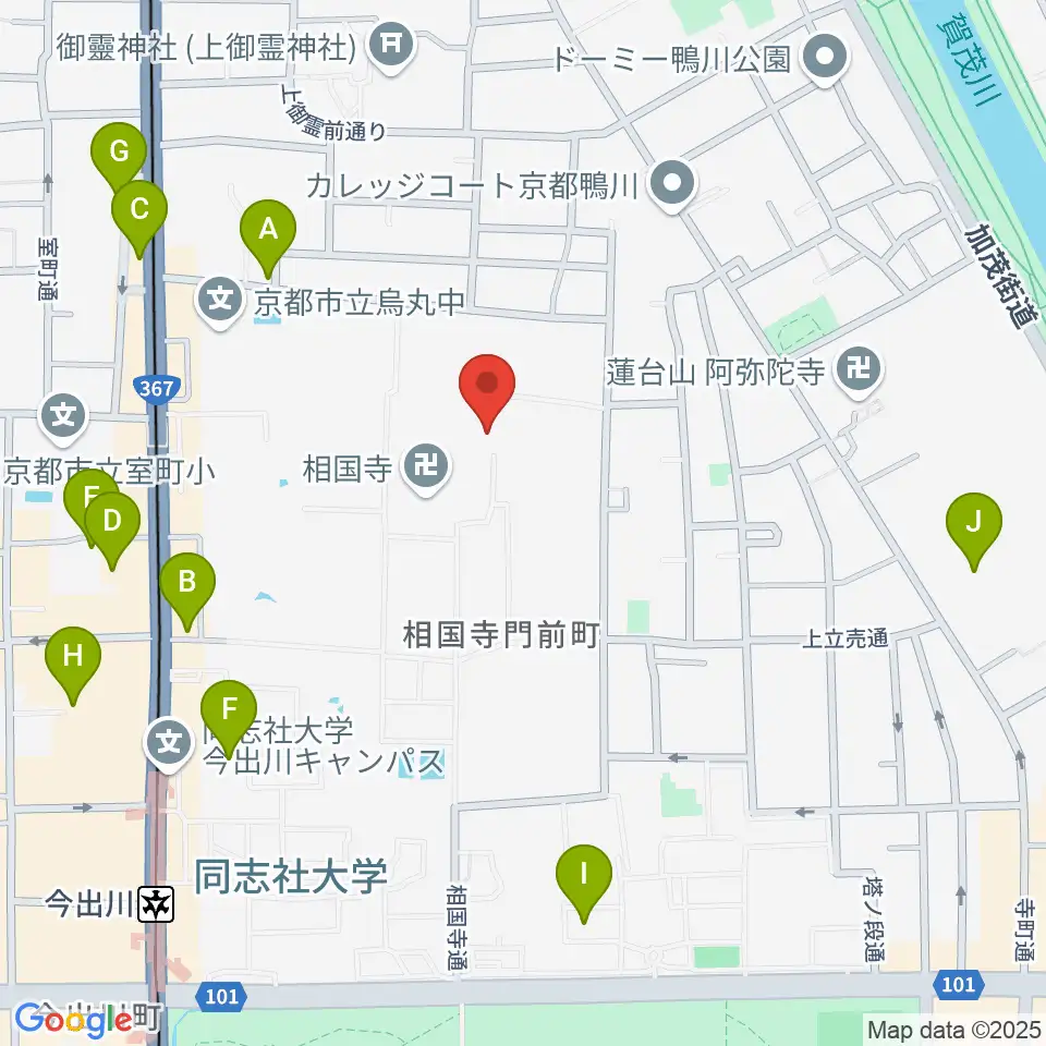 承天閣美術館周辺のカフェ一覧地図