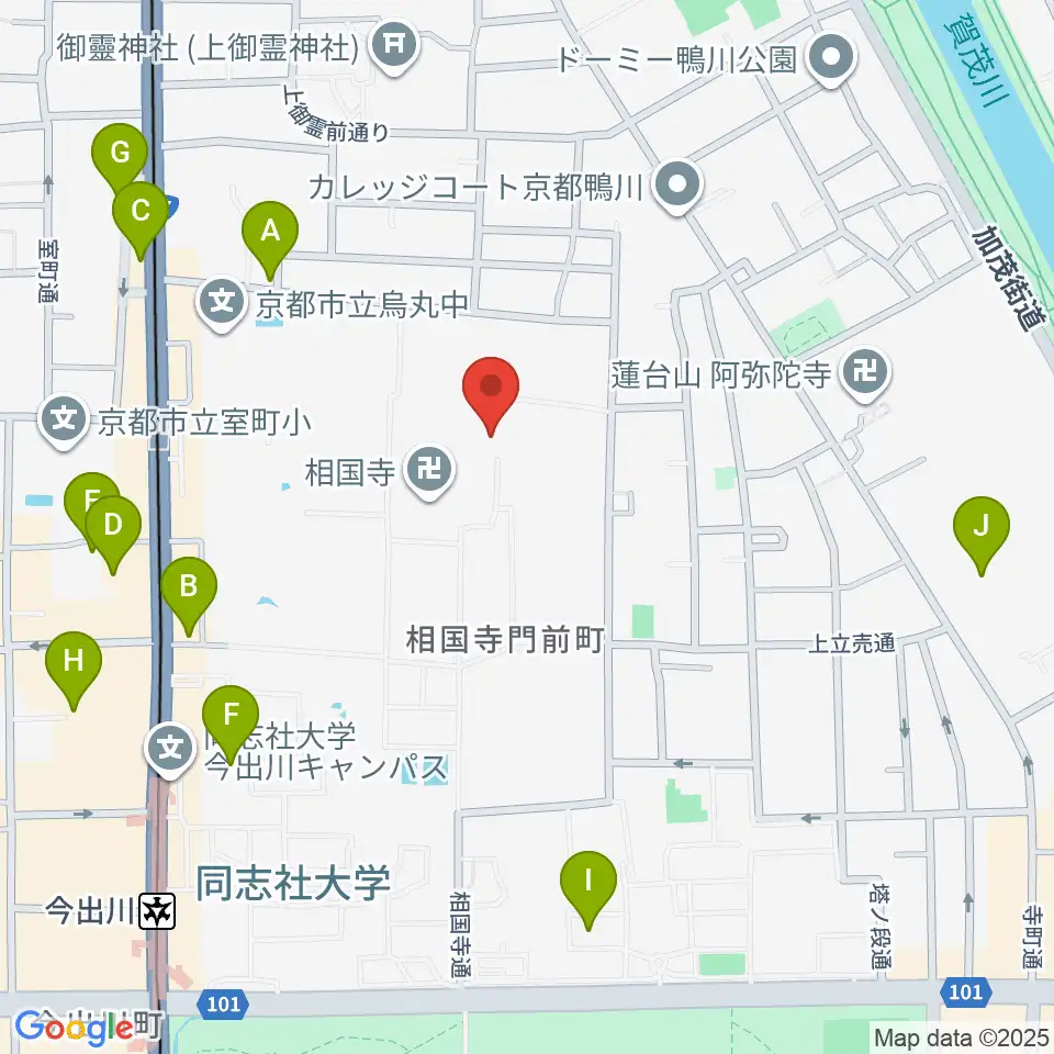 承天閣美術館周辺のカフェ一覧地図