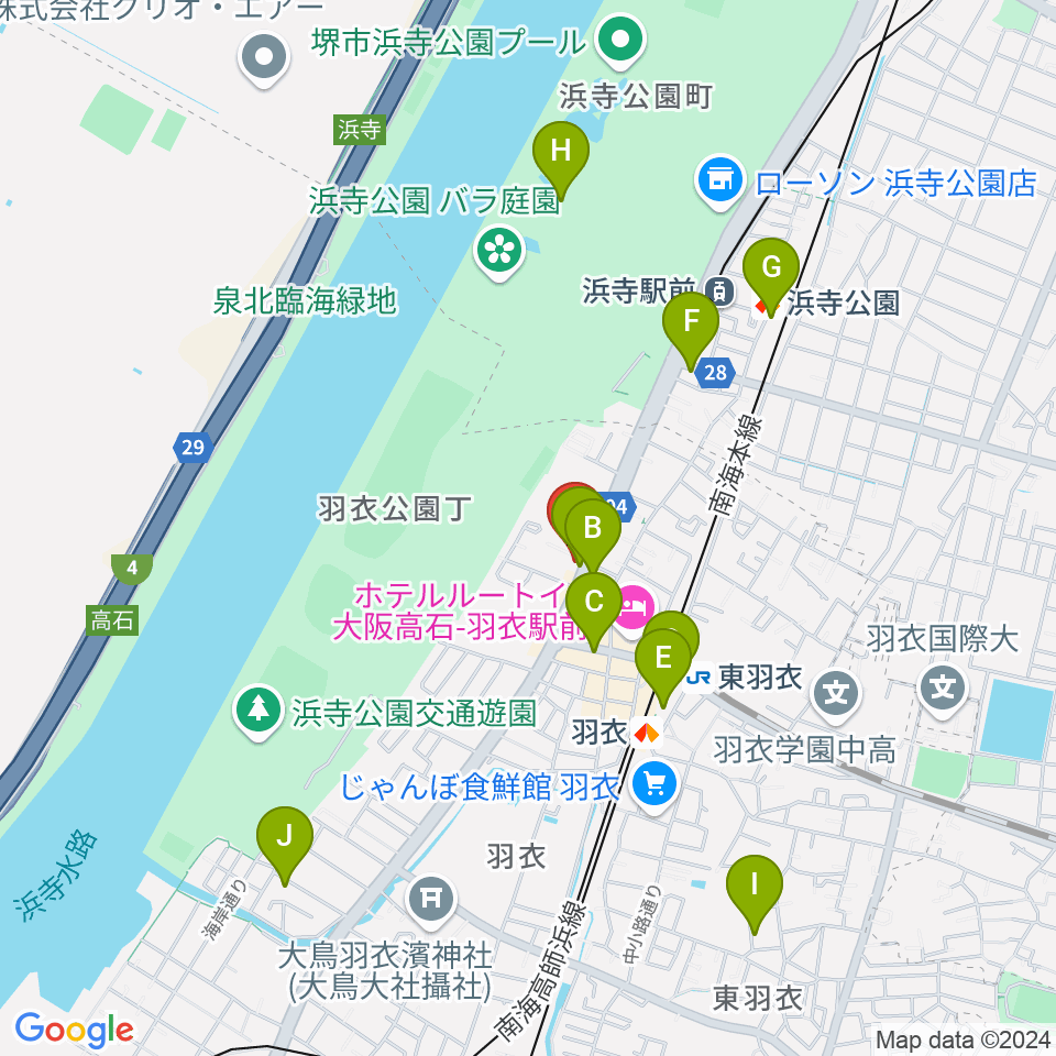 小林美術館周辺のカフェ一覧地図