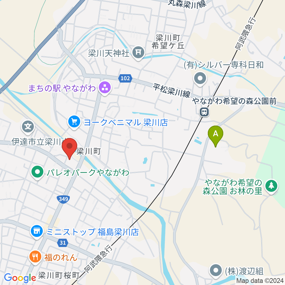 伊達市梁川美術館周辺のカフェ一覧地図