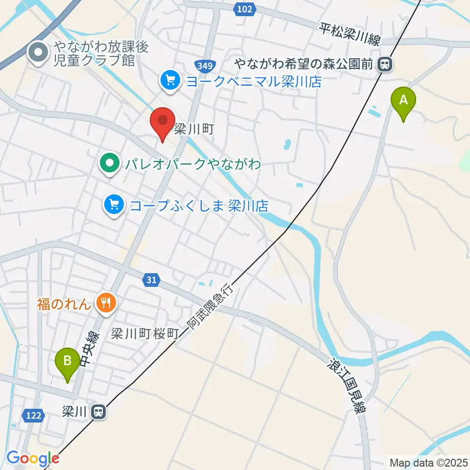 伊達市梁川美術館周辺のカフェ一覧地図