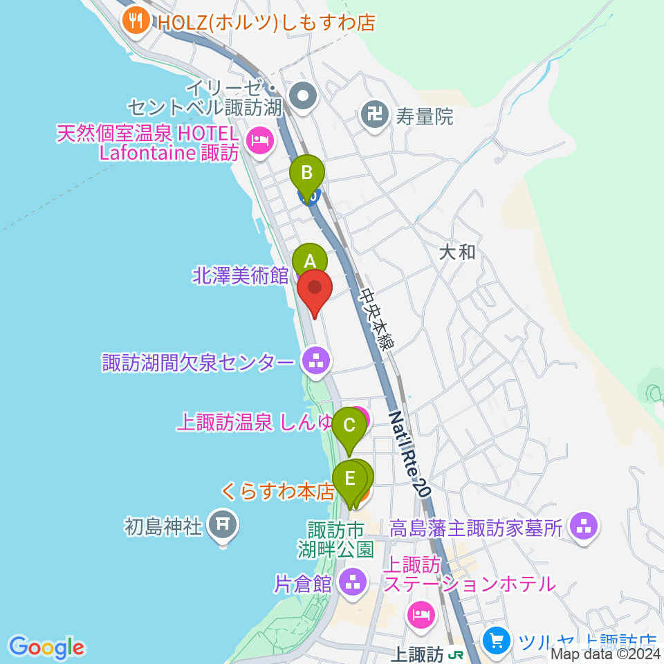 サンリツ服部美術館周辺のカフェ一覧地図