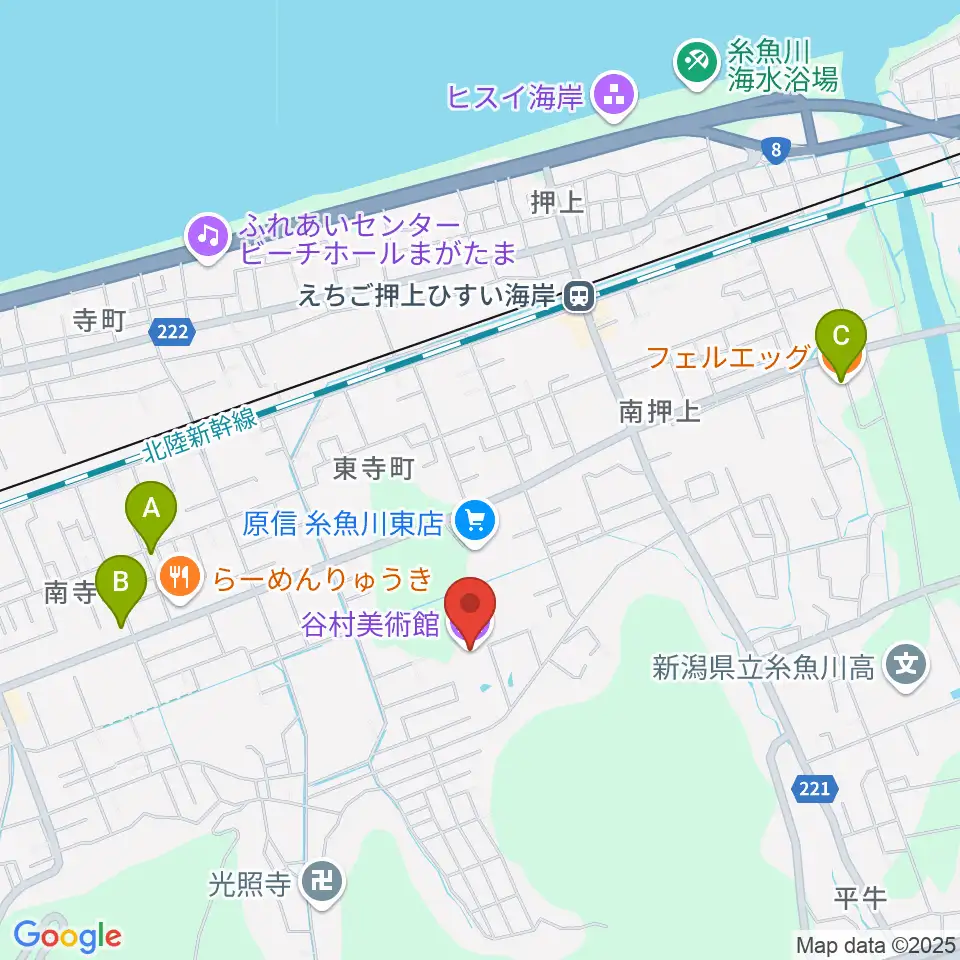 谷村美術館周辺のカフェ一覧地図