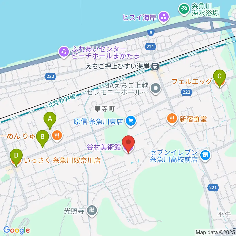 谷村美術館周辺のカフェ一覧地図
