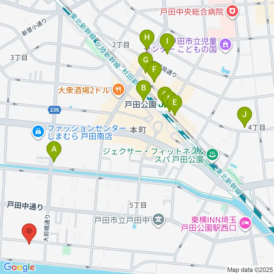 スタジオパークサイド周辺のカフェ一覧地図