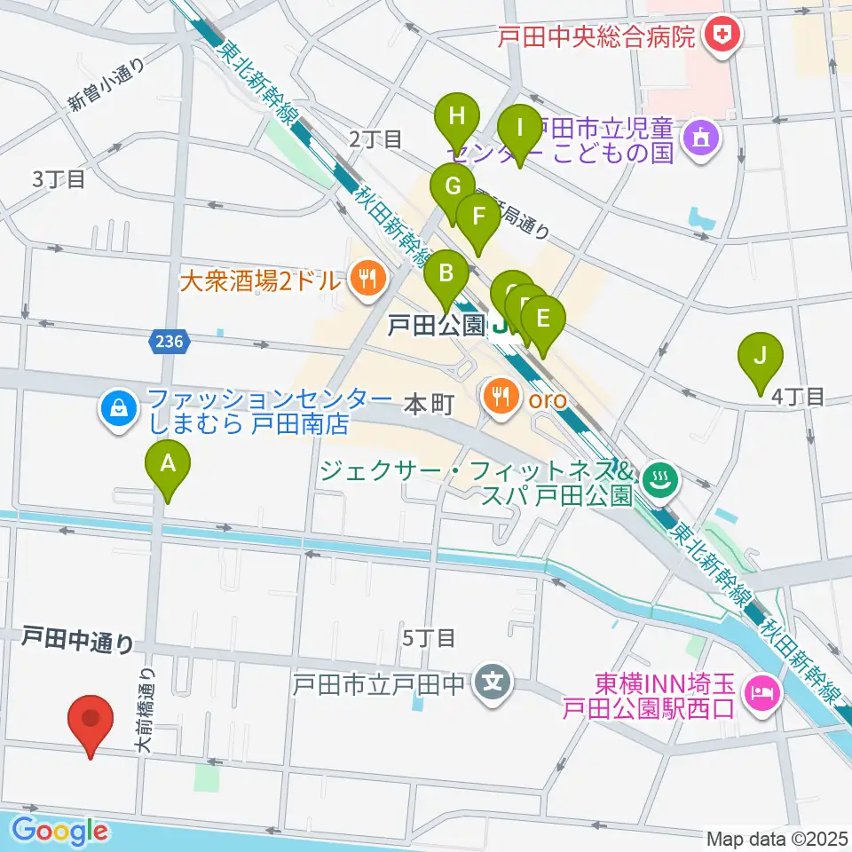 スタジオパークサイド周辺のカフェ一覧地図