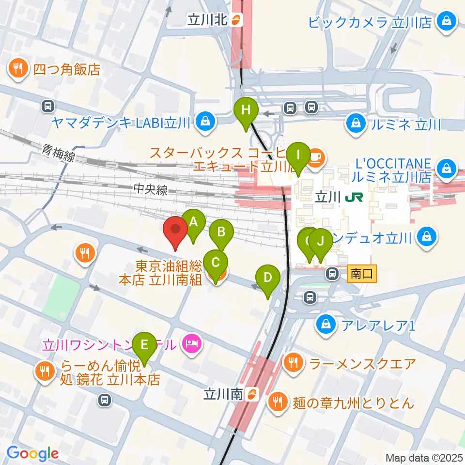 立川スタジオネイ周辺のカフェ一覧地図