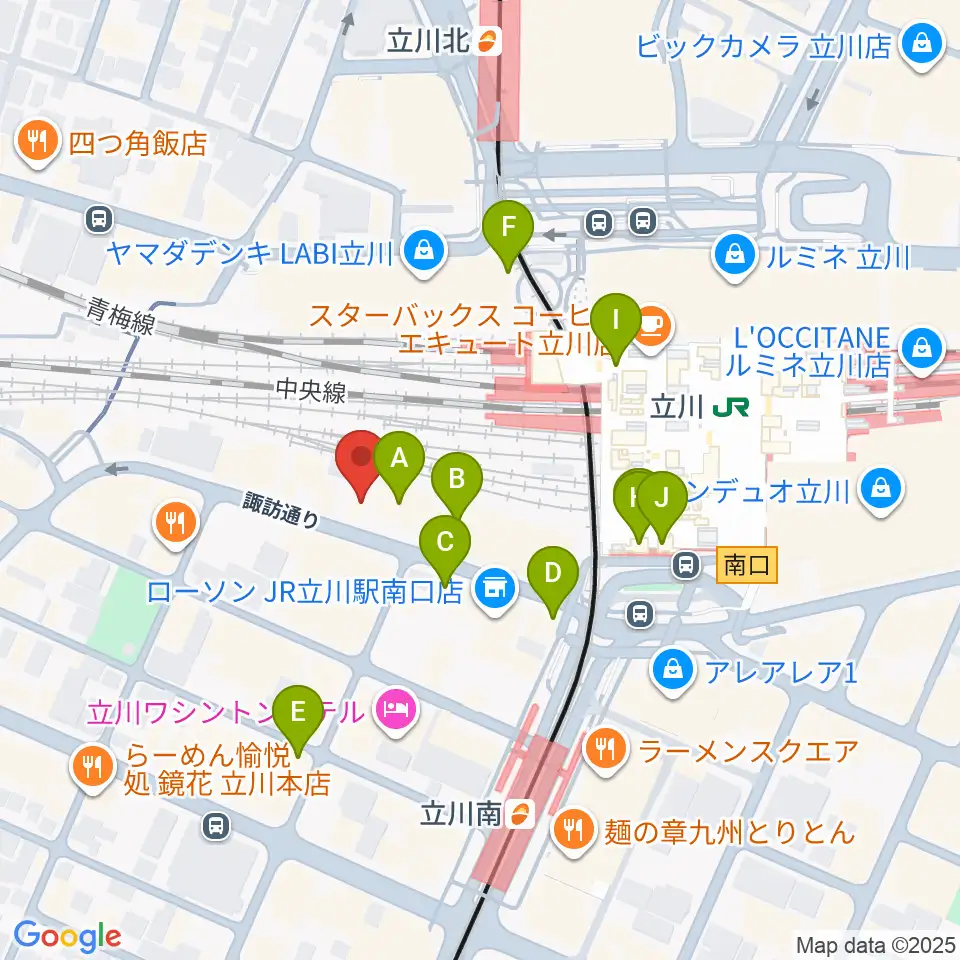立川スタジオネイ周辺のカフェ一覧地図