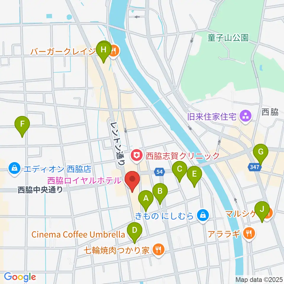 西脇市立音楽ホール アピカホール周辺のカフェ一覧地図