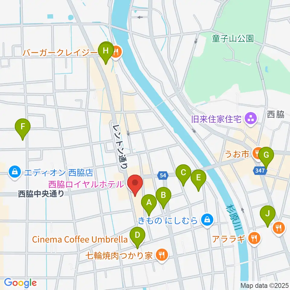 西脇市立音楽ホール アピカホール周辺のカフェ一覧地図