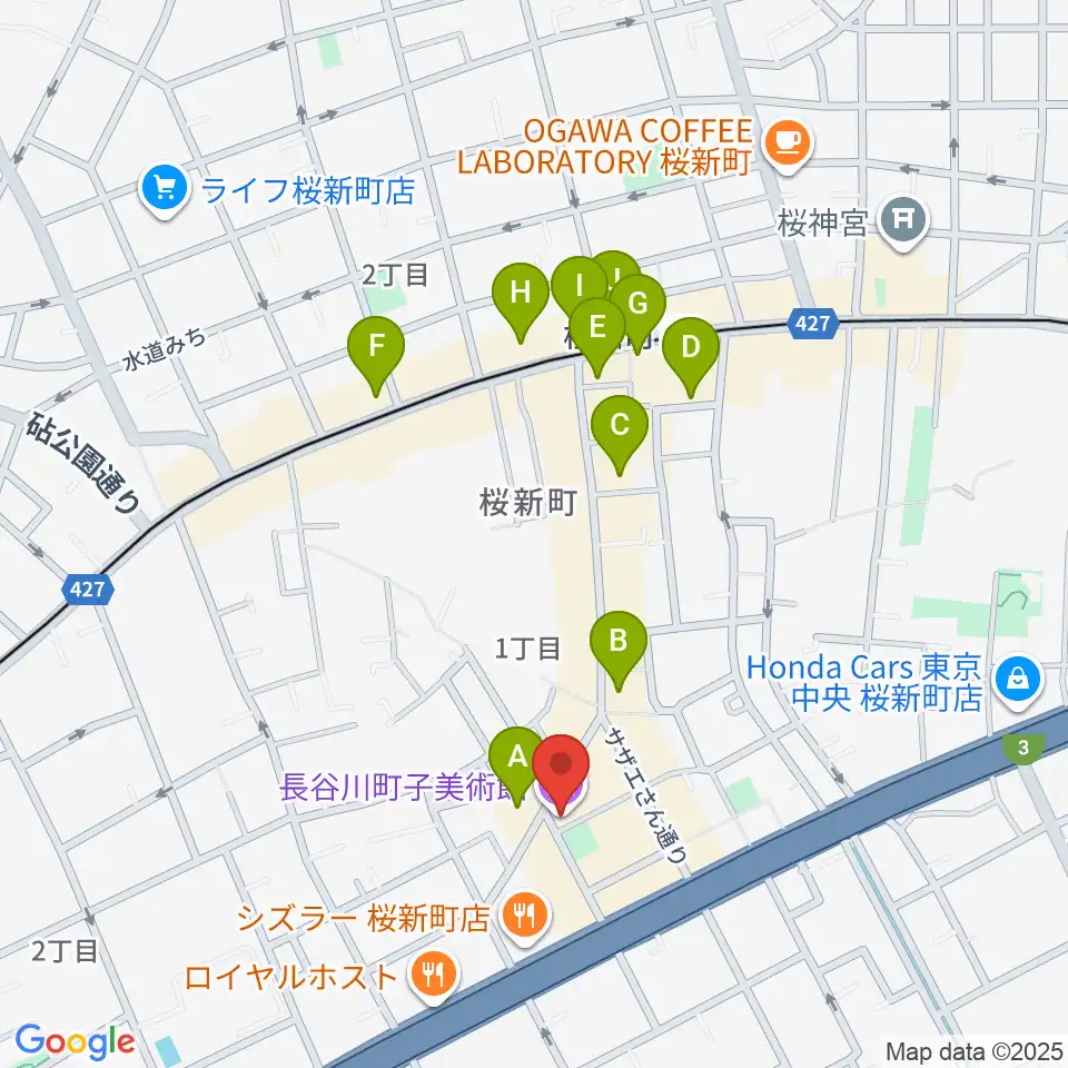 長谷川町子美術館・記念館周辺のカフェ一覧地図