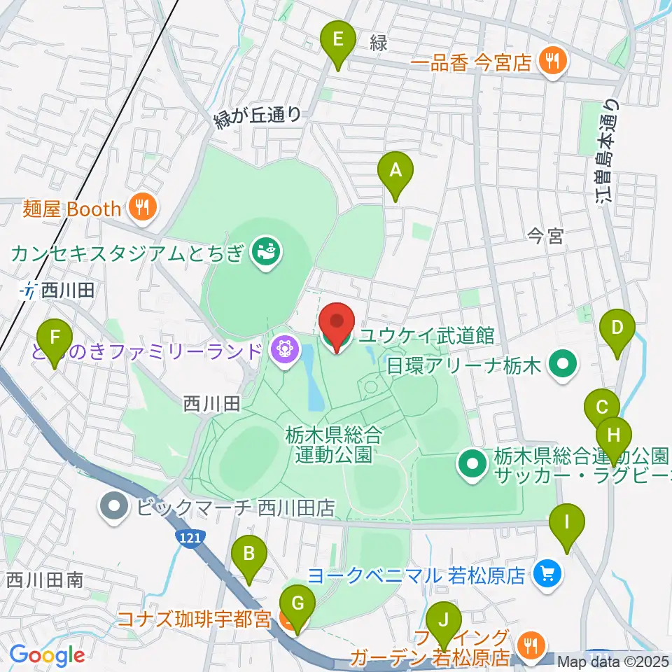 ユウケイ武道館周辺のカフェ一覧地図
