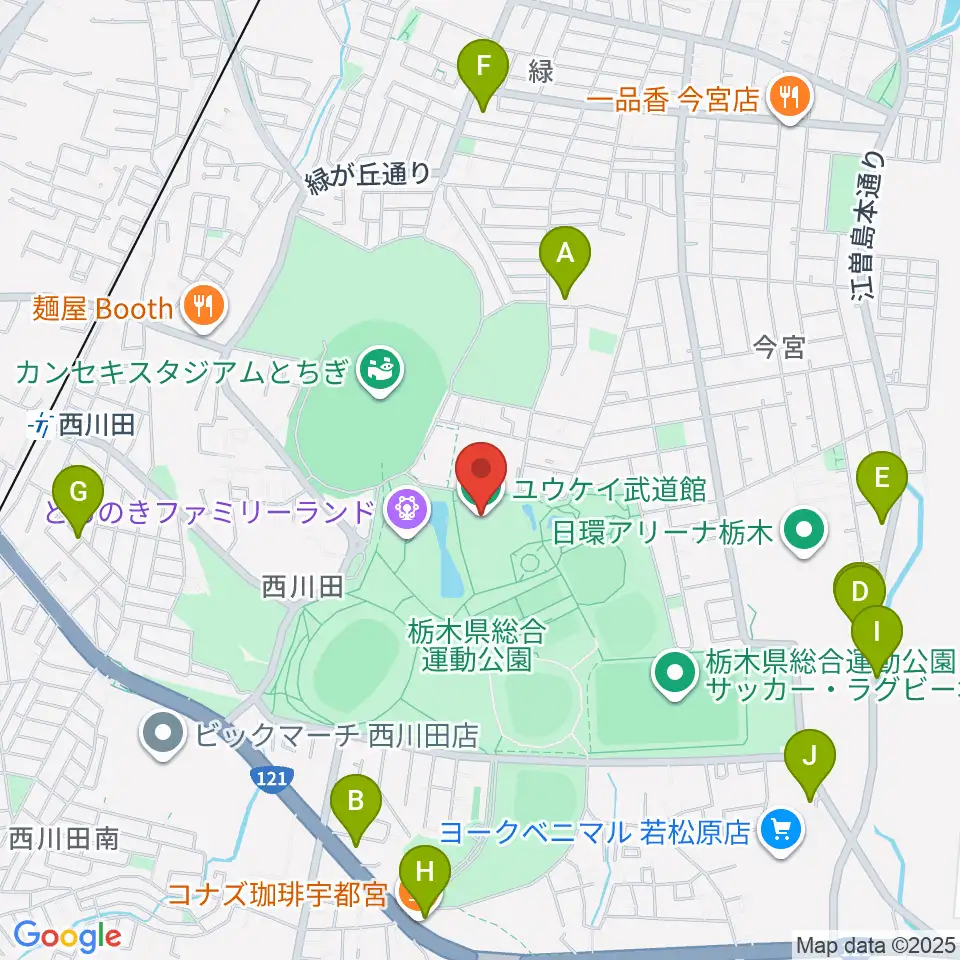 ユウケイ武道館周辺のカフェ一覧地図