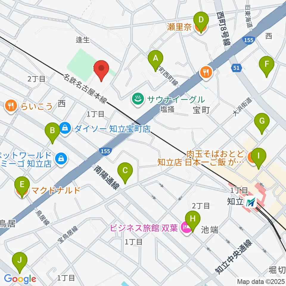 スギ薬局知立福祉アリーナ周辺のカフェ一覧地図