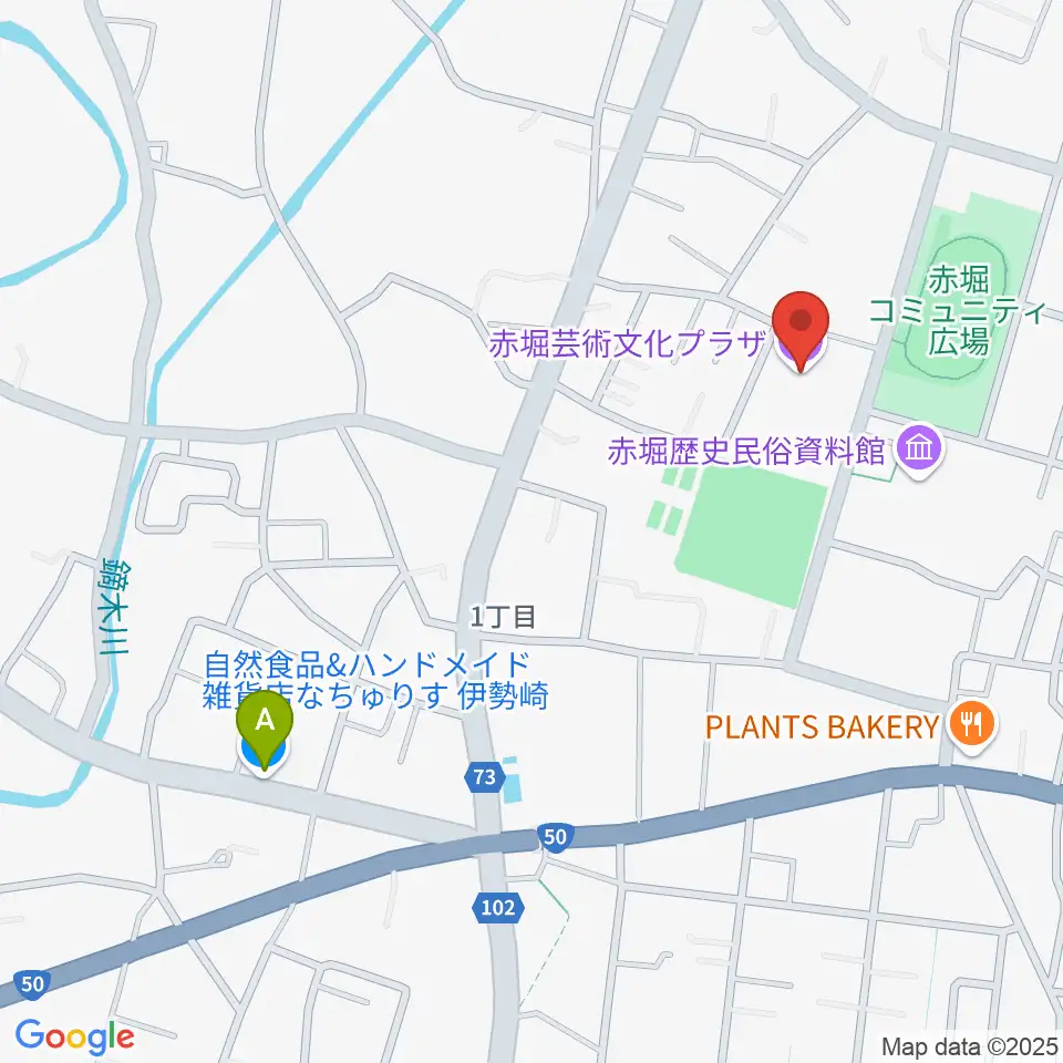赤堀芸術文化プラザ周辺のカフェ一覧地図